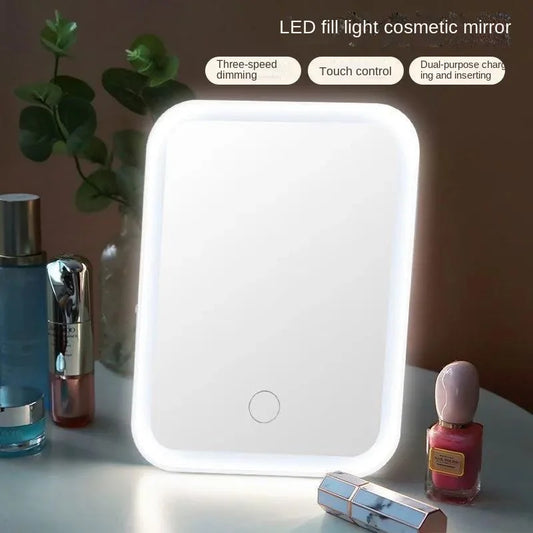 Espejo de maquillaje LED plegable – nöra studio
